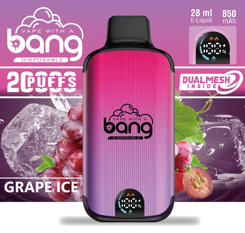 Bang Vape Digital Smart Screen 20000 Puffs Vape - Grape Ice: Innovatie en Verfrissing in één