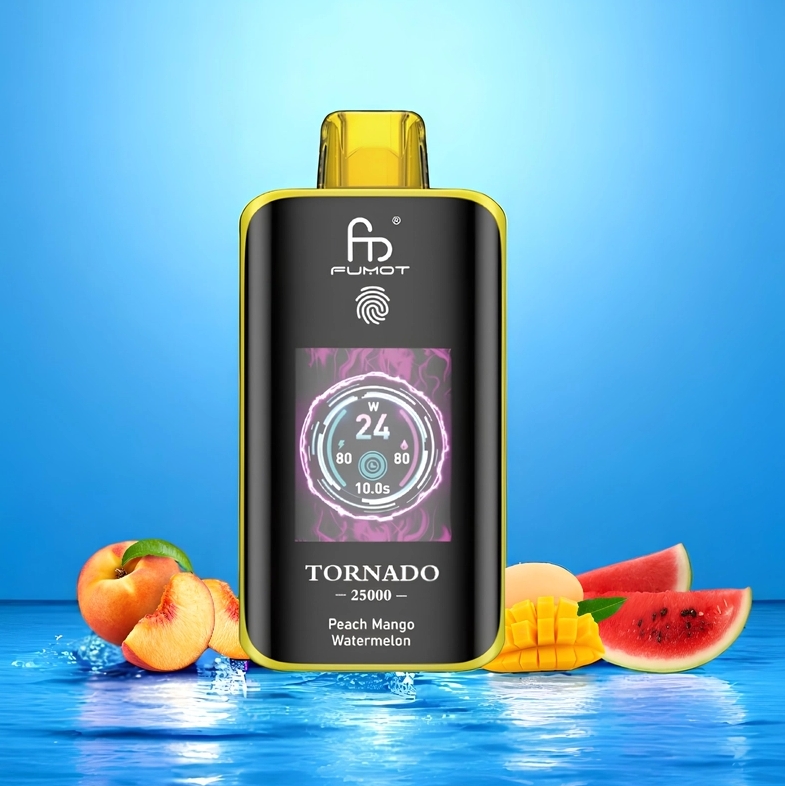 Fumot Tornado 25000 Puffs Vape - Perzik-Mango-Watermeloen: Een Smaakexplosie die de Nederlandse Vaper Verleidt