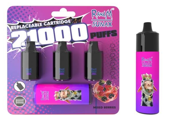 RandM Sunax 21000 Vape-apparaat – Een Intense Ervaring met Gemengde Bessen