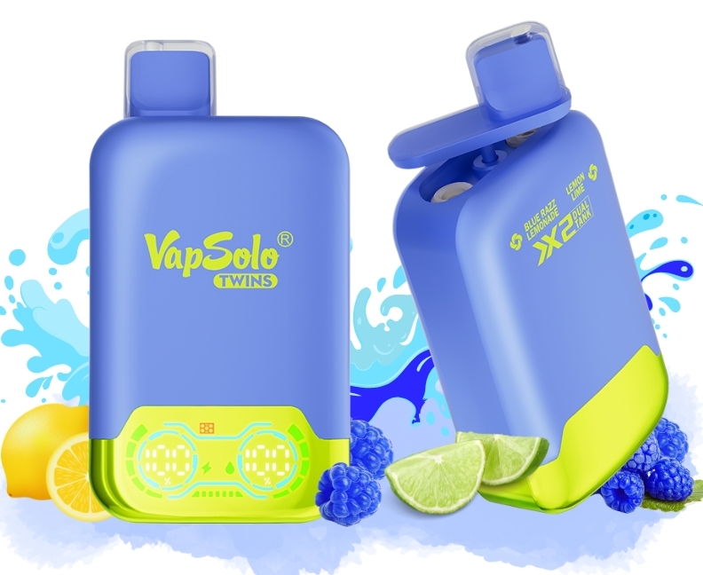 VapSolo TWINS 20000 Puffs Vape – blauwe razz limonade en citroenlimoen: Twee smaken, één meesterwerk voor de Nederlandse dampbeleving