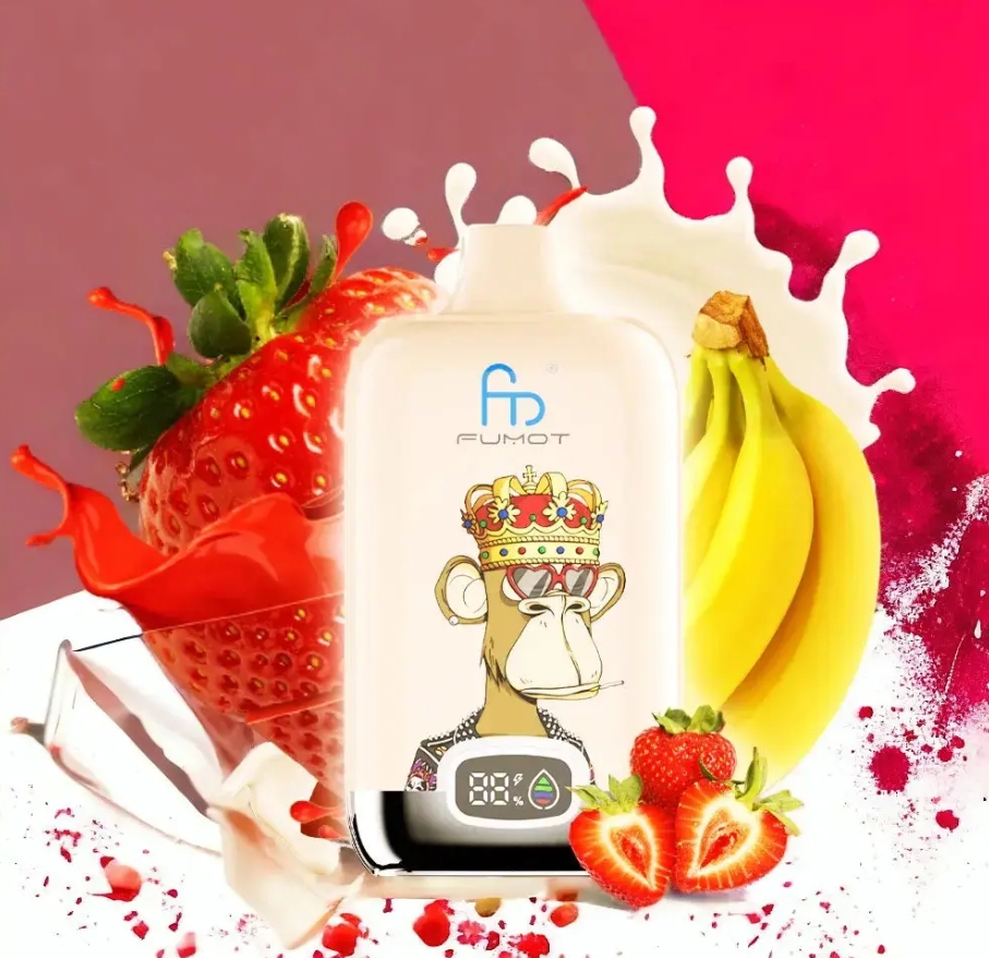 Fumot Original RandM Digital Box 12000 Puffs Vape – aardbei banaan: Smaakvolle innovatie in een digitale jas