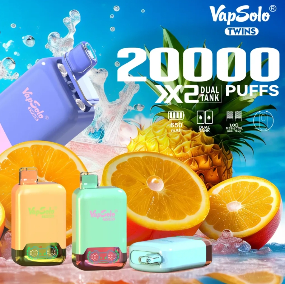 VapSolo TWINS 20000 Puffs Vape - bosbessenijs en bruisende kers: 20.000 IJskoude Bosbessengevleugelde Kersenexplosies in Één Nederlands Meesterwerk