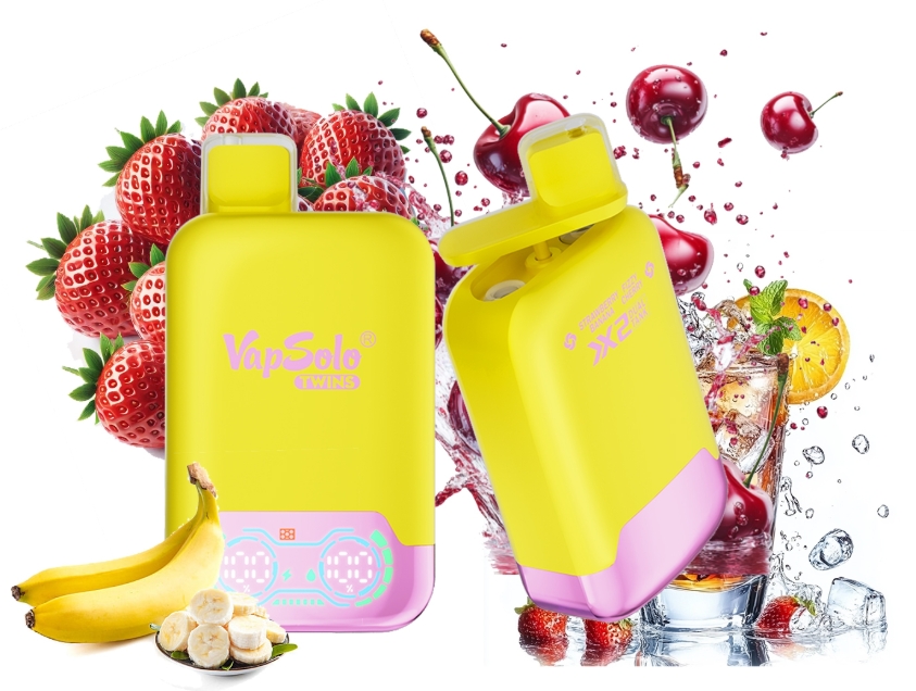 VapSolo TWINS 20000 Puffs Vape – Dubbele Smaakervaring met Aardbei-Banaan en Koolzuurhoudende Kers in de Nederlandse Markt